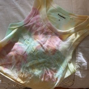 PacSun pastel tie dye PlayBoy crop tank